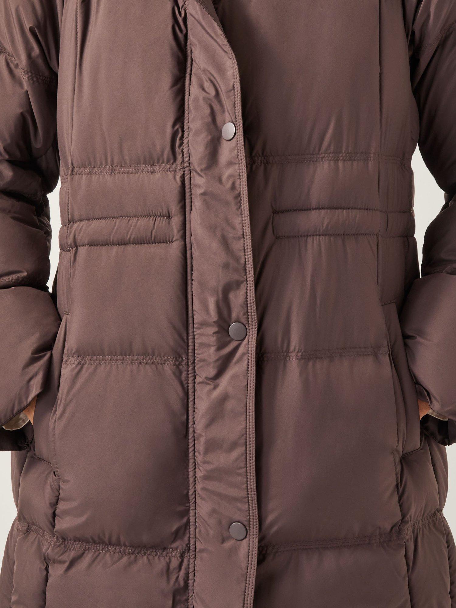Product image 4 of 5, which shows Monsoon Molly Long Puffer Coat, Chocolate, S