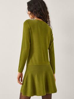 Monsoon Bayle Bow Knit Dress, Green - view 2, Green