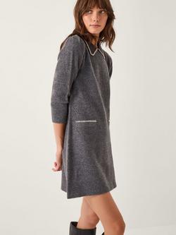 Monsoon Ebony Knit Jumper Dress, Grey, Grey