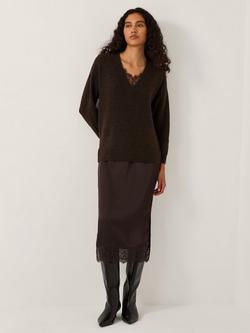 Monsoon Fay Midi Jumper Dress, Chocolate