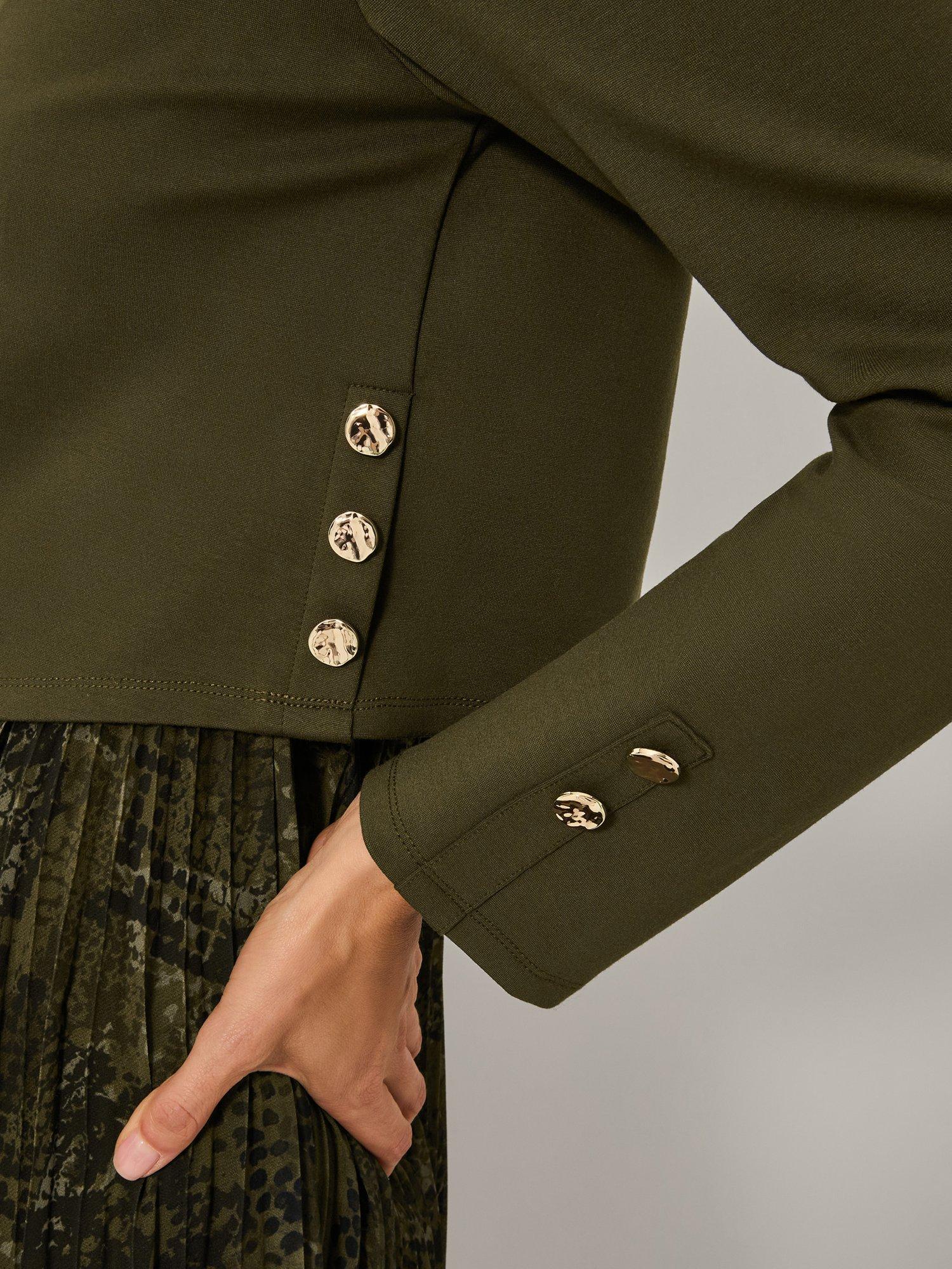 Product image 3 of 4, which shows Monsoon Synthia Snake Print Dress, Khaki, M