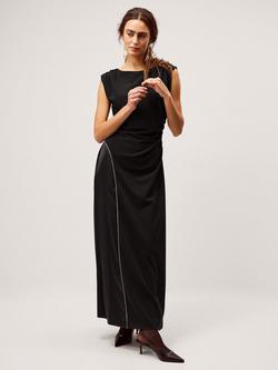 Monsoon Tansy Trim Maxi Dress, Black, Black