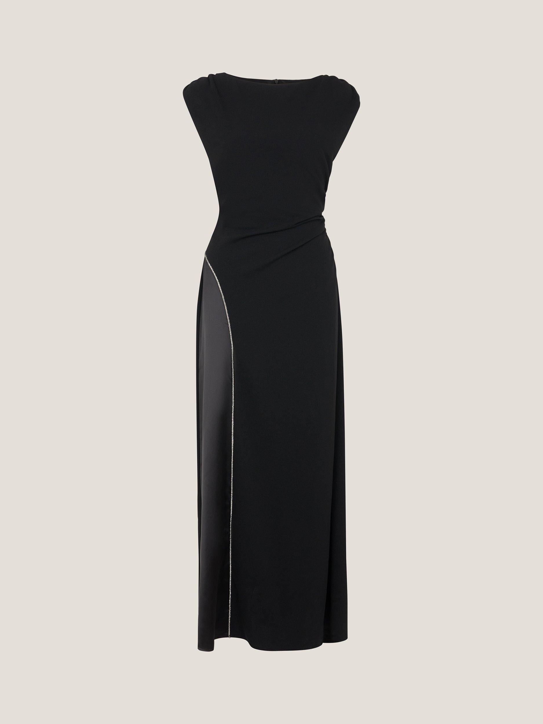 Product image 5 of 5, which shows Monsoon Tansy Trim Maxi Dress, Black, 8