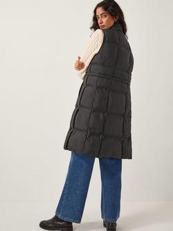 Monsoon Nelly Long Padded Gilet, Black - view 2, Black