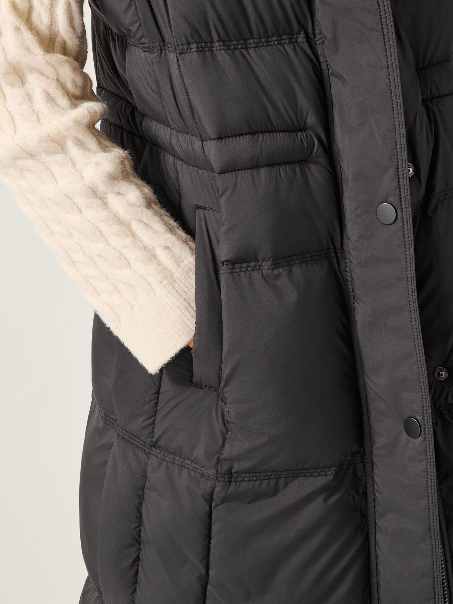 Product image 4 of 5, which shows Monsoon Nelly Long Padded Gilet, Black, S
