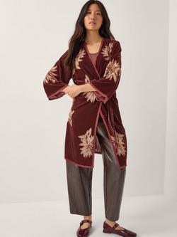Monsoon Jaz Embroidered Velvet Kimono, Copper
