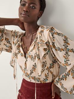 Monsoon Cheryl Floral Print Blouse, Ivory