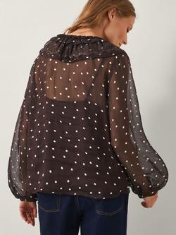 Monsoon Mackie Dot Blouse, Chocolate - view 2, Chocolate