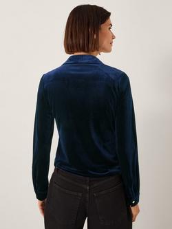 Monsoon Sam Smock Velvet Shirt, Midnight - view 2, Midnight