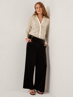 Monsoon Seema Sequin Shirt, Silver - view 2, Silver