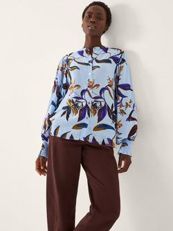 Monsoon Sonya Floral Round Neck Blouse - view 2, Blue