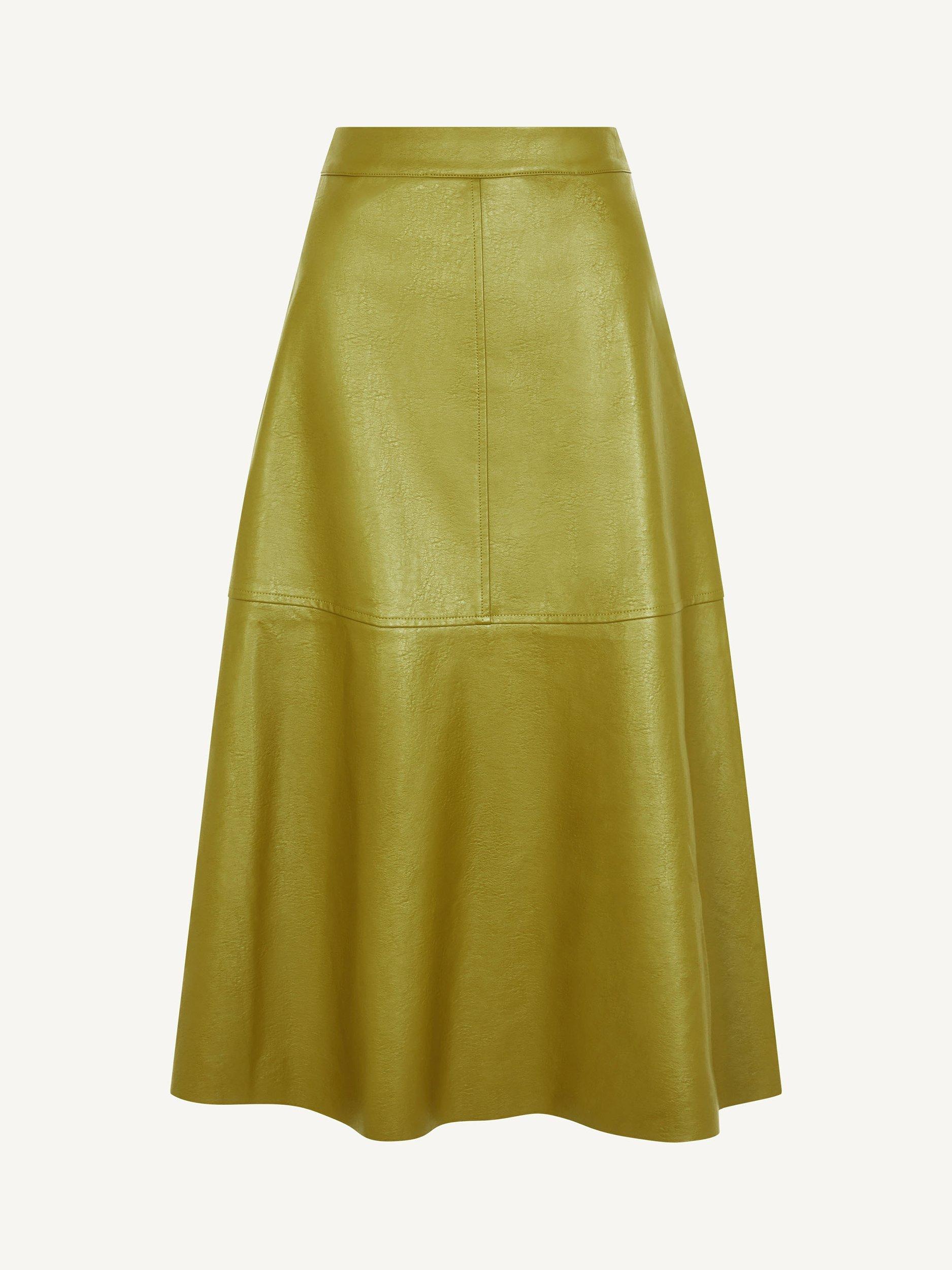 Product image 5 of 5, which shows Monsoon Marnie Midi Skirt, Olive, 8