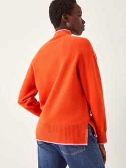 Monsoon Bella High Neck Button Jumper - view 2, Orange