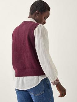 Monsoon Brooke Button Knit Tank Top - view 2, Burgundy