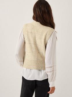 Monsoon Carly Crew Neck Knitted Jumper Vest - view 2, Light Grey