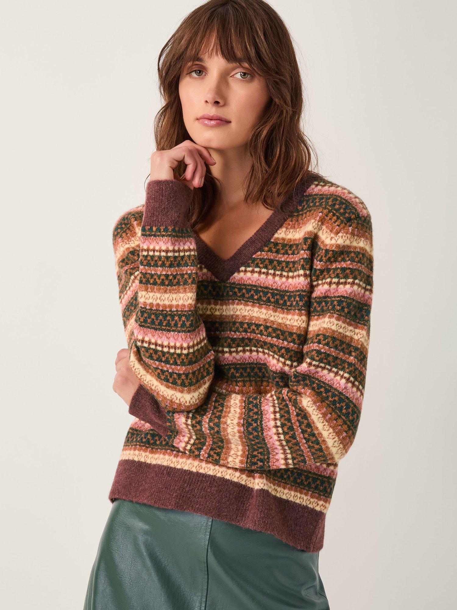 Product image 1 of 5, which shows Monsoon Scout Stripe Jumper & Scarf Set, Orange, XL