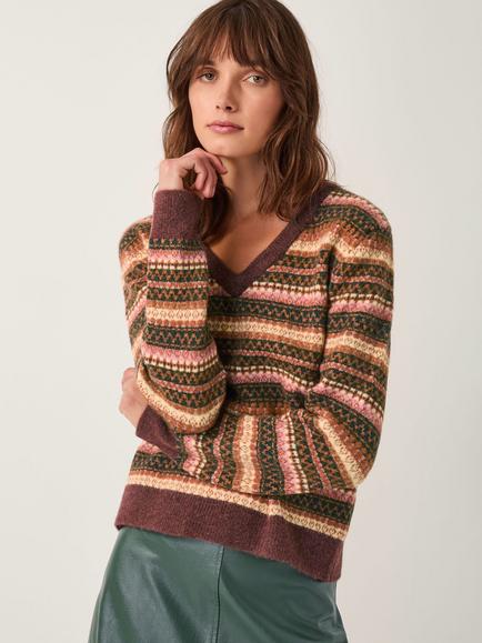 Monsoon Scout Stripe Jumper & Scarf Set, Orange, Orange