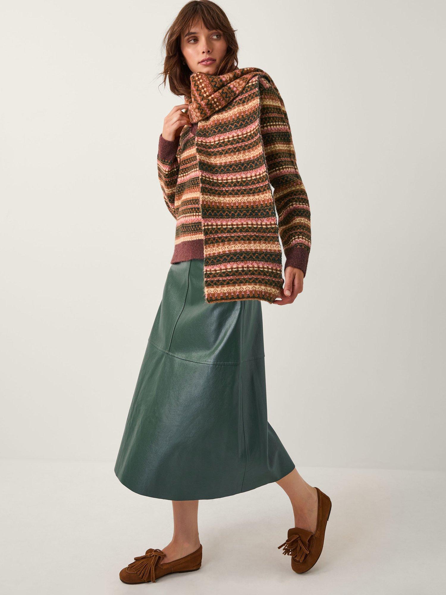 Product image 3 of 5, which shows Monsoon Scout Stripe Jumper & Scarf Set, Orange, XL