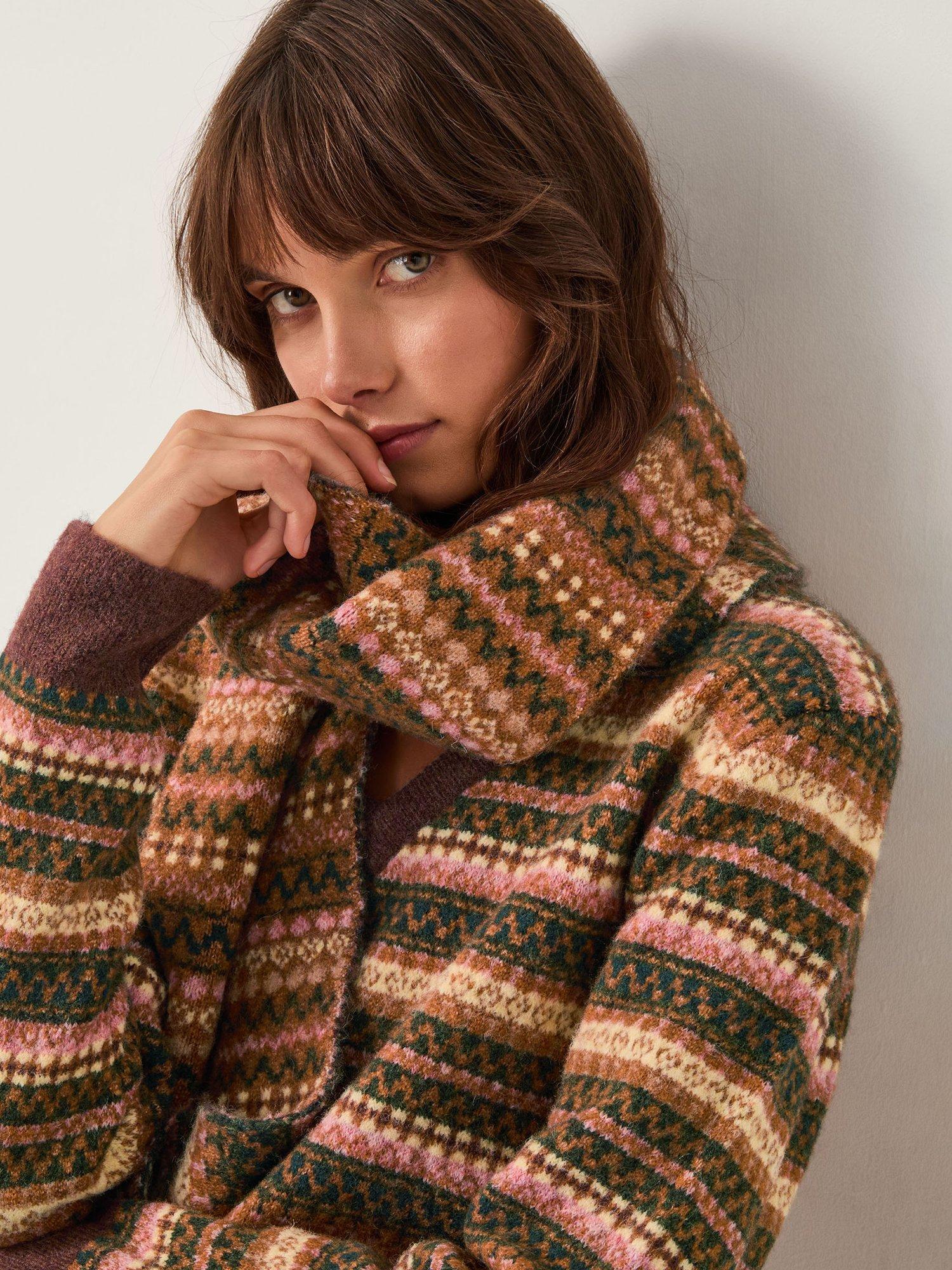 Product image 4 of 5, which shows Monsoon Scout Stripe Jumper & Scarf Set, Orange, XL