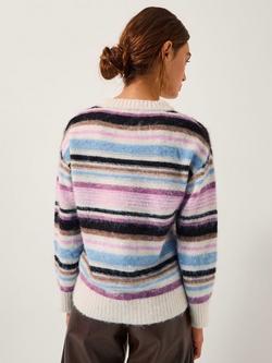 Monsoon Sylvie Stripe Jumper, Ivory - view 2, Ivory