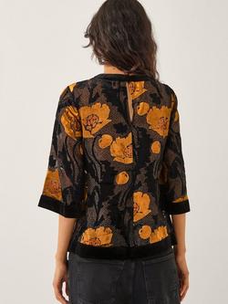 Monsoon Reese Floral Polka Dot Top, Black - view 2, Black