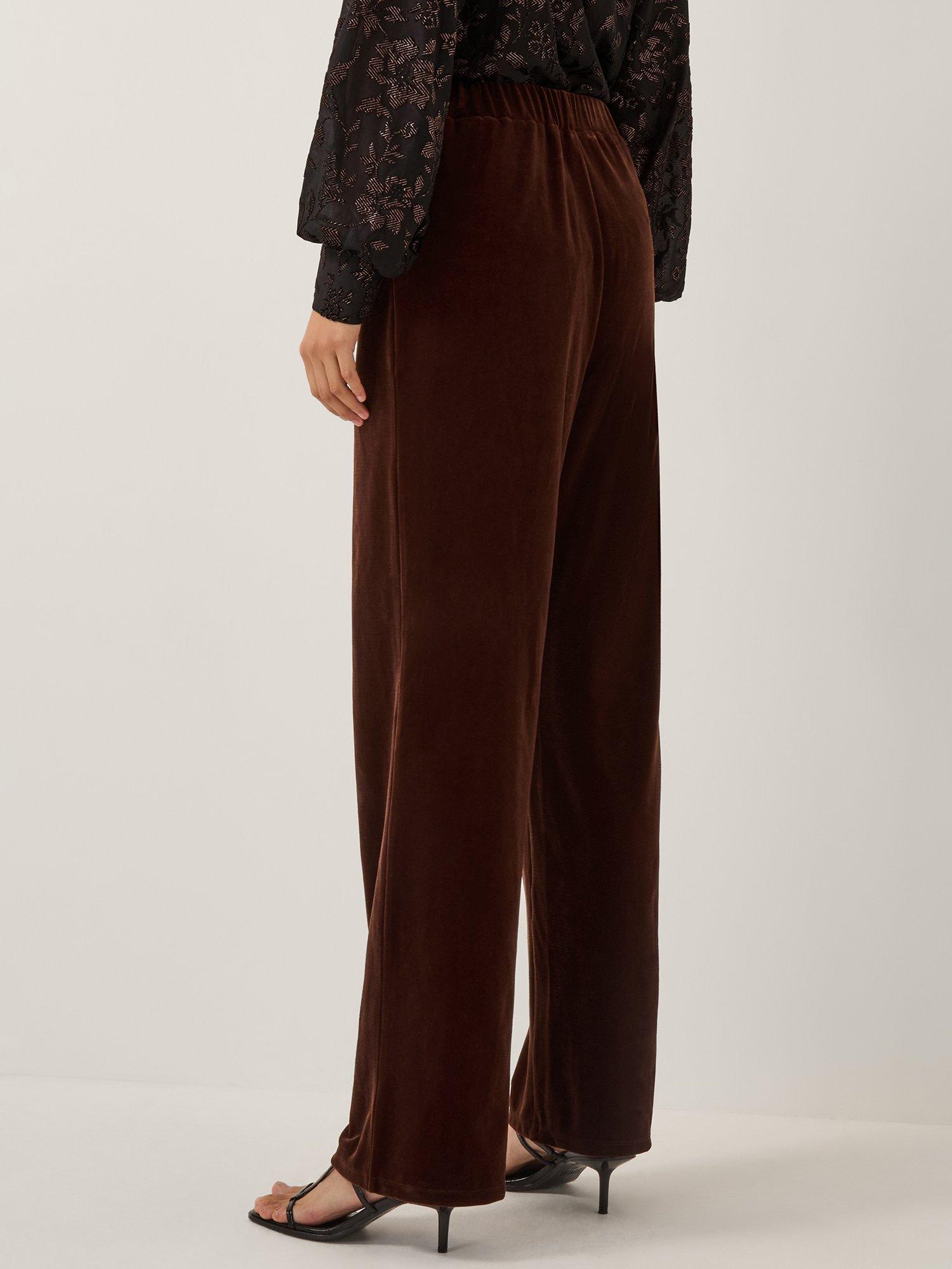 Product image 2 of 5, which shows Monsoon Mila Velvet Trousers, Copper, 12