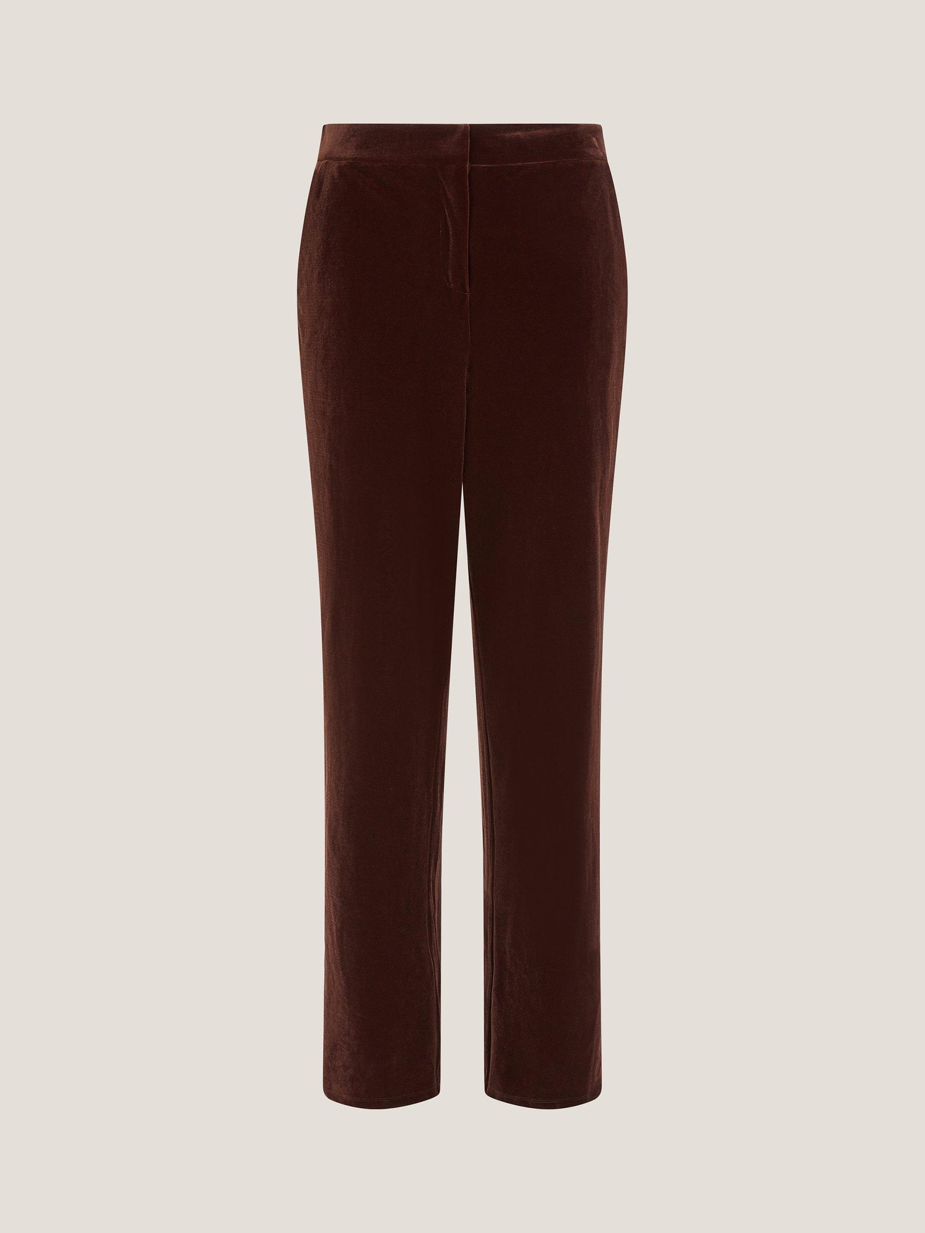 Product image 5 of 5, which shows Monsoon Mila Velvet Trousers, Copper, 12