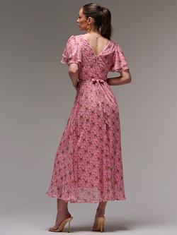 Jolie Moi Floral Angel Sleeve Chiffon Maxi Dress, Pink/Multi - view 2, Pink/Multi