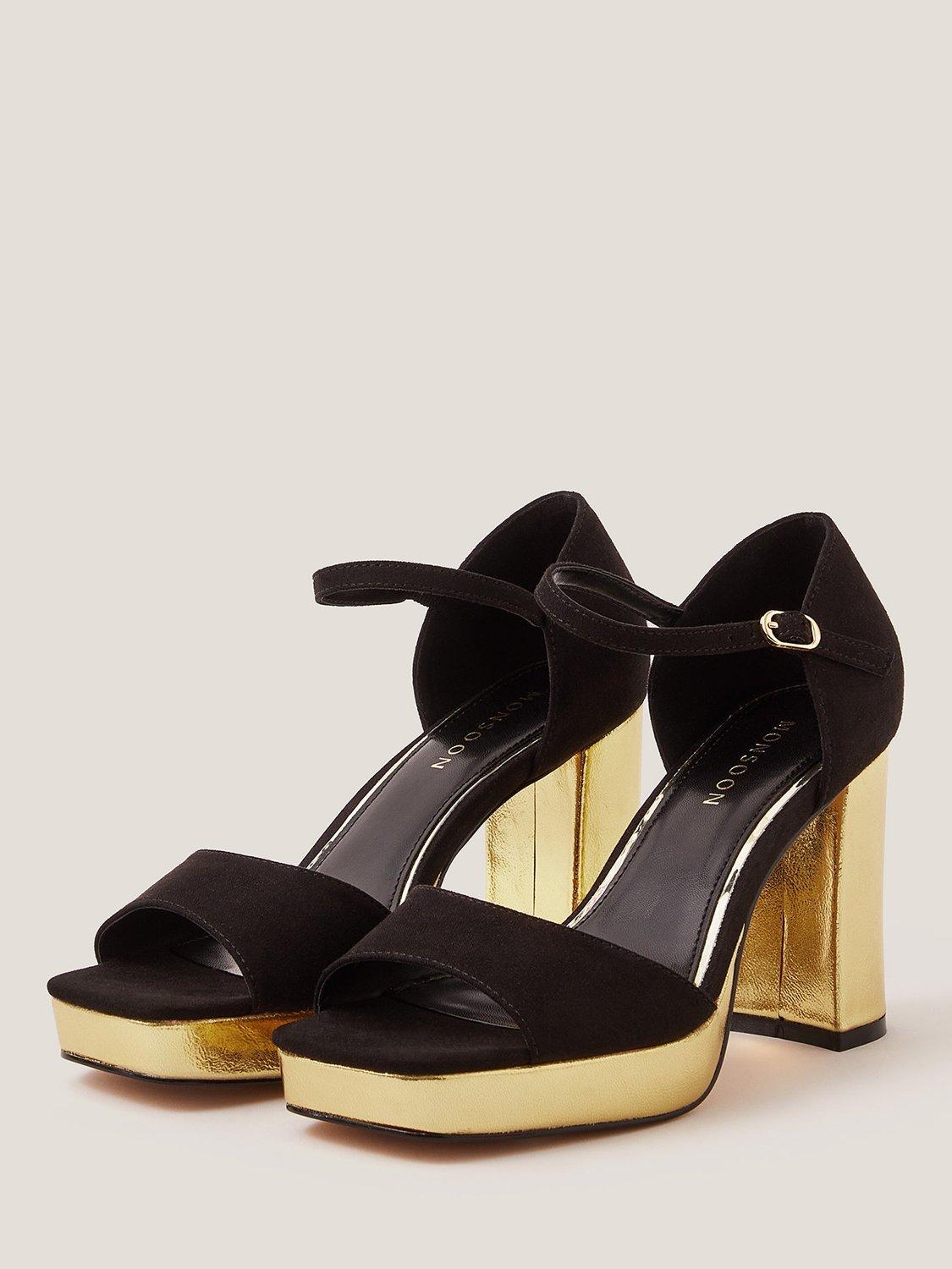 Product image 2 of 3, which shows Monsoon Faith Open Toe Platform Heels, Black, EU37