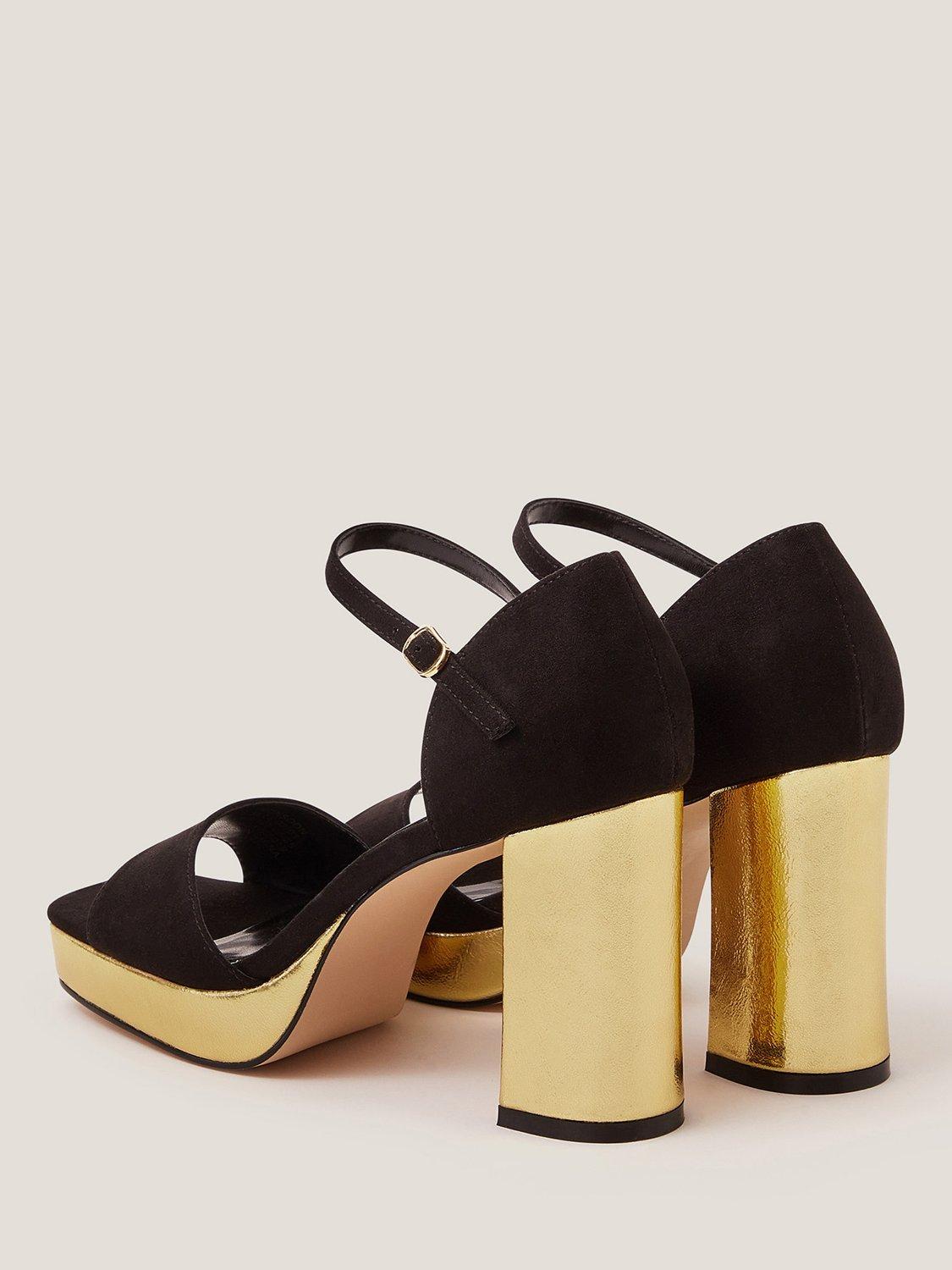 Product image 3 of 3, which shows Monsoon Faith Open Toe Platform Heels, Black, EU37