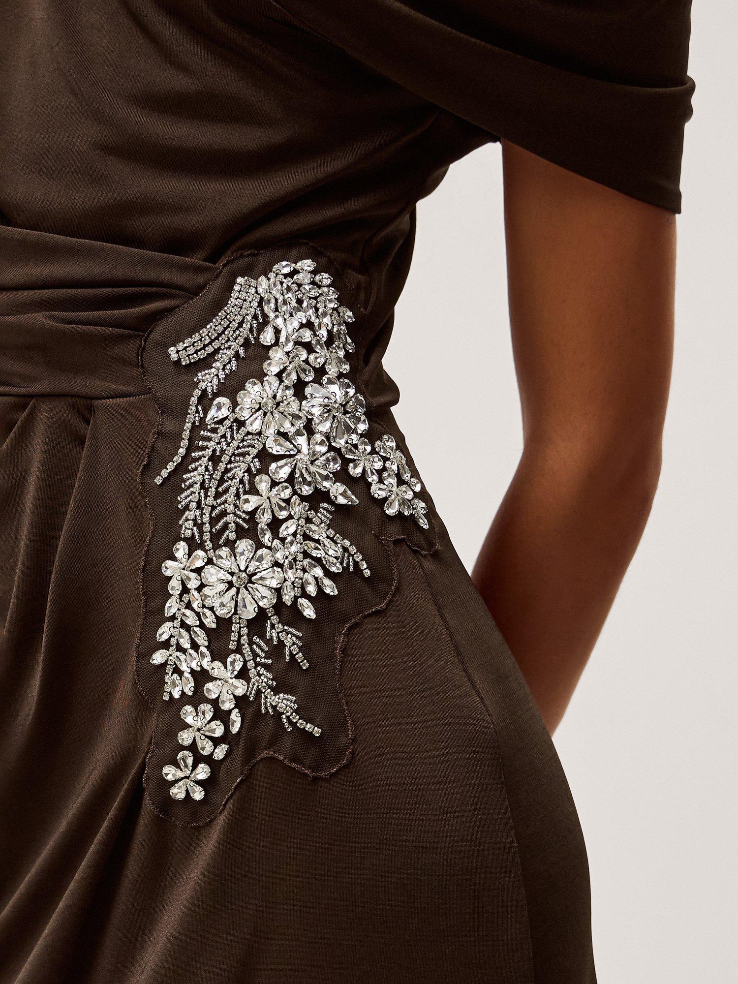 Product image 3 of 5, which shows Monsoon Trina Maxi Dress, Chocolate, 8