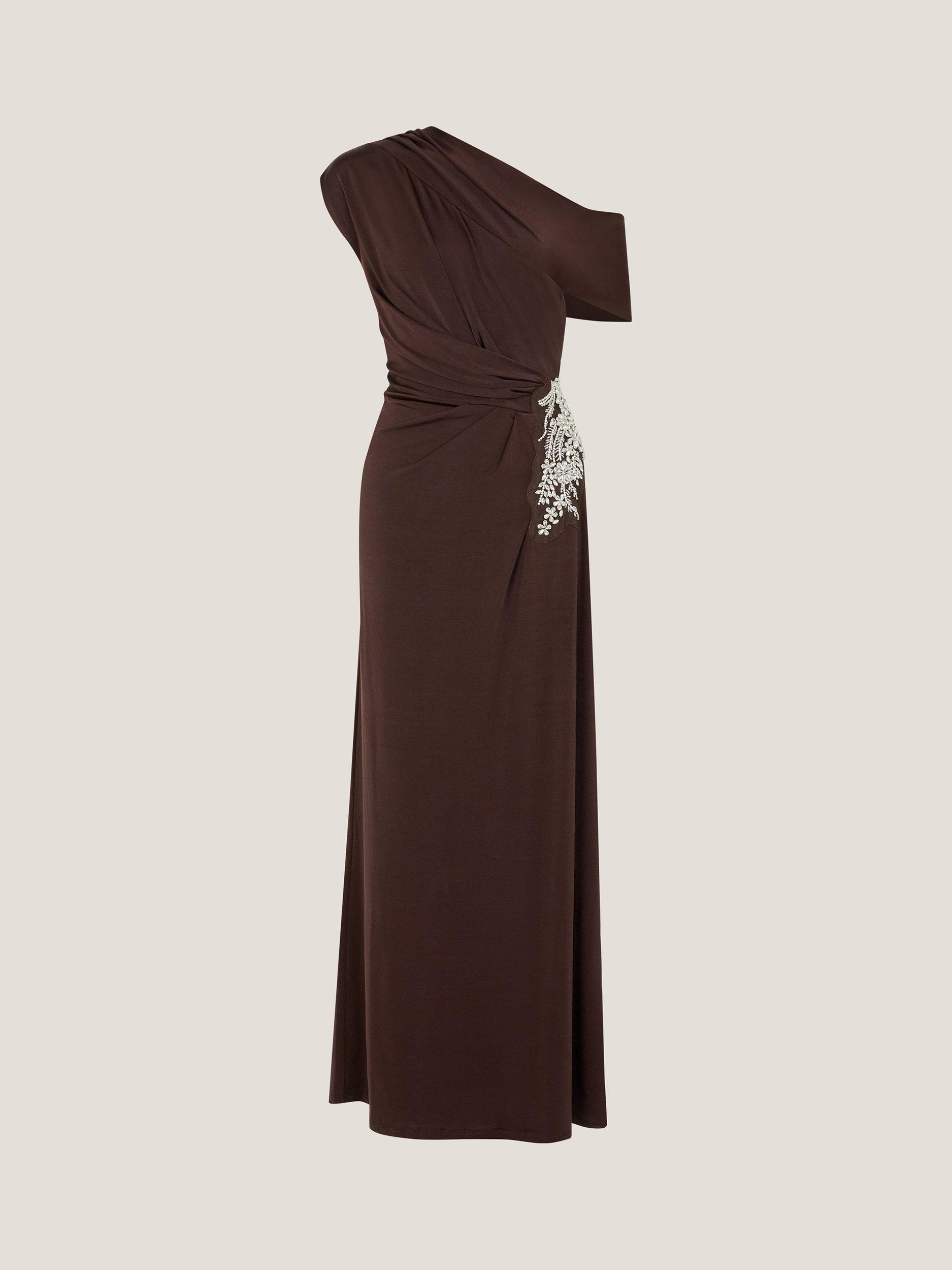 Product image 5 of 5, which shows Monsoon Trina Maxi Dress, Chocolate, 8