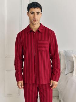 Chelsea Peers Stripe Cotton Pyjama Set, Red - view 2, Red