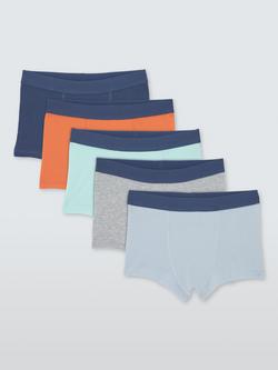 John Lewis Kids' Solid Trunks, Pack of 5, Multi, Multi