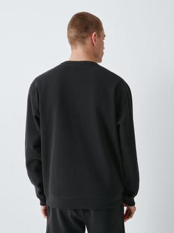 John Lewis Pique Cotton Blend Crew Neck Sweatshirt - view 2, Black