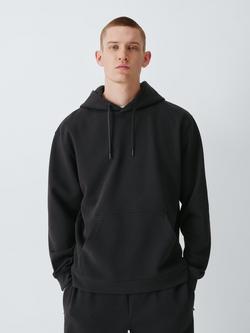 John Lewis Pique Knit Hoodie, Black, Black