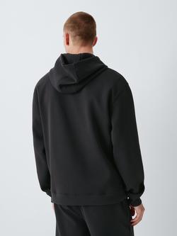 John Lewis Pique Knit Hoodie, Black - view 2, Black