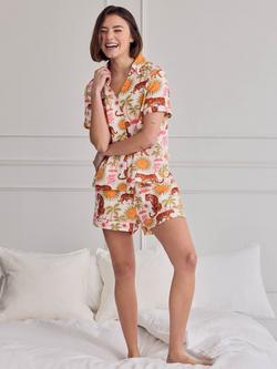 Chelsea Peers Siesta Fiesta Button Down Short Pyjama Set, Off White - view 2, Off White