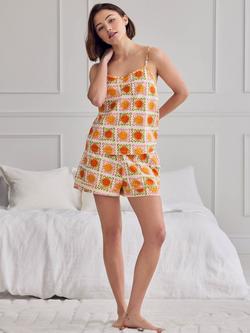 Chelsea Peers Sunshine Tile Camisole Short Pyjama Set, Off White, Off White