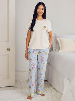 Chelsea Peers Toucan Fruit Jersey Long Pyjama Set, Multi, Multi