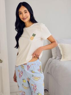 Chelsea Peers Toucan Fruit Jersey Long Pyjama Set, Multi - view 2, Multi