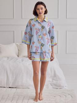 Chelsea Peers Toucan Fruit Button Down Short Pyjama Set, Multi, Multi