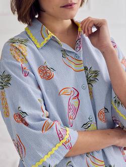 Chelsea Peers Toucan Fruit Button Down Short Pyjama Set, Multi - view 2, Multi