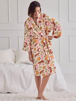 Chelsea Peers Siesta Fiesta Cheesecloth Cotton Dressing Gown, Off White, Off White