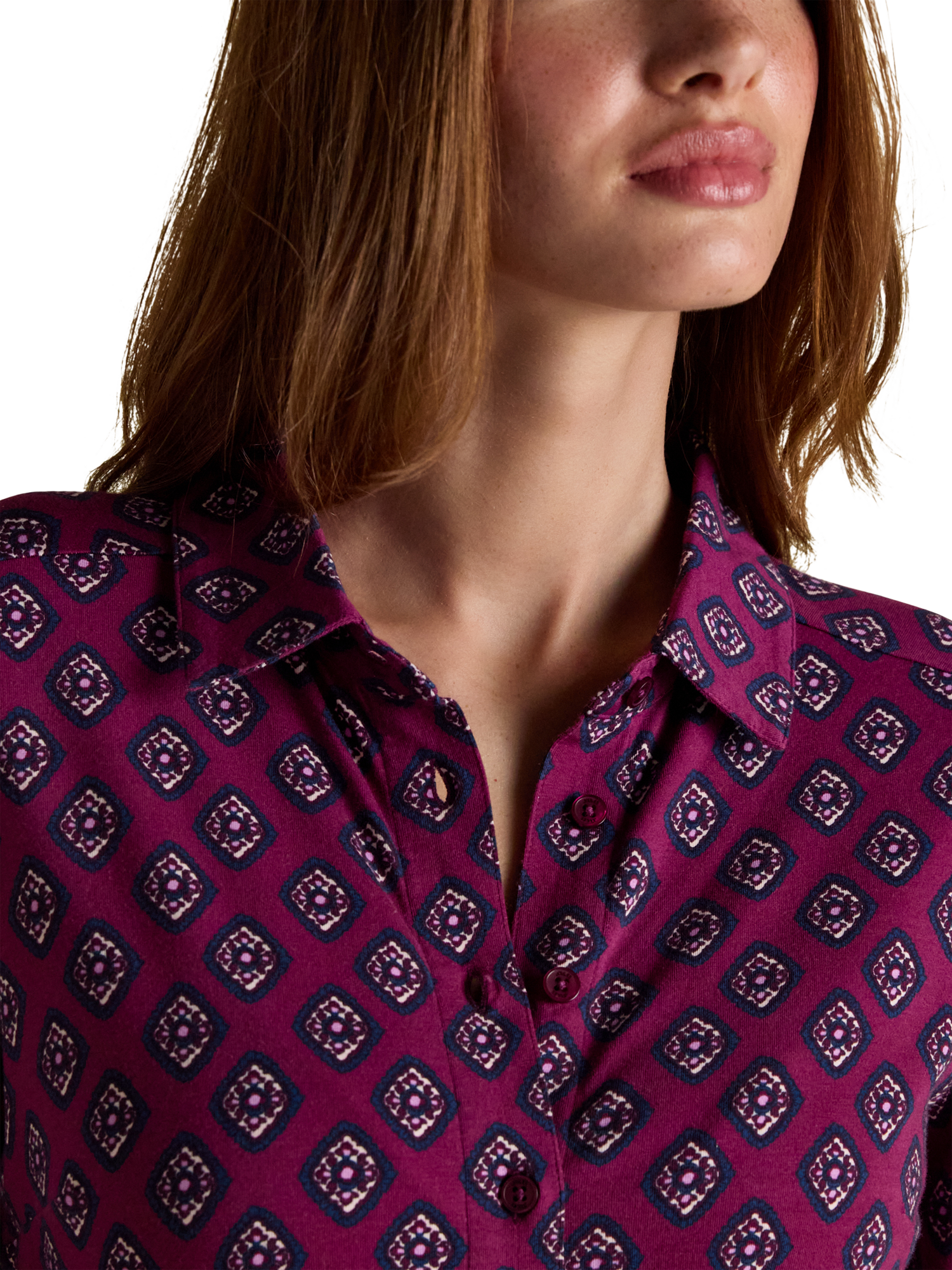 Product image 4 of 8, which shows Joules Geometric Jersey Shirt Dress, Multi, 8