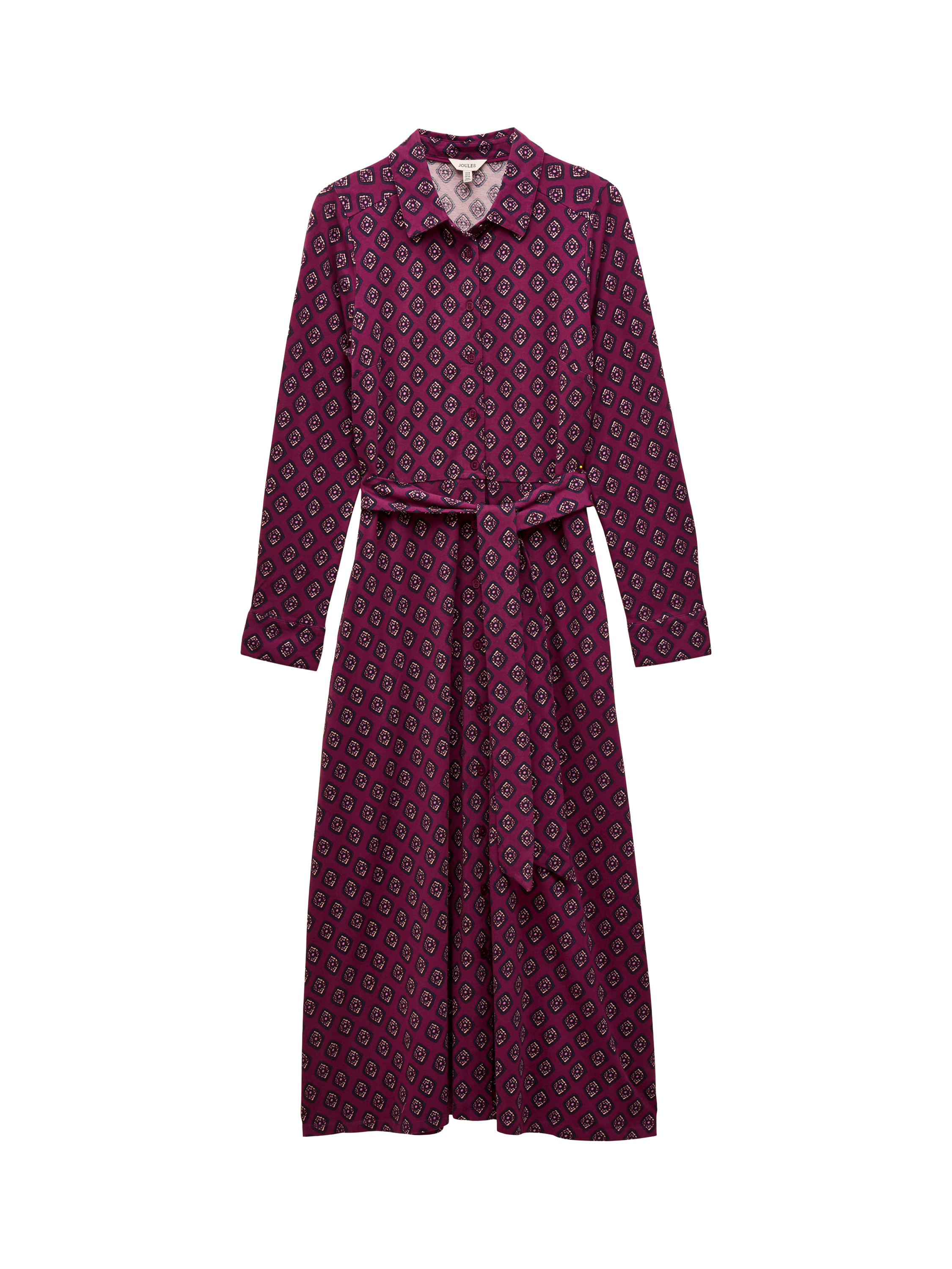 Product image 8 of 8, which shows Joules Geometric Jersey Shirt Dress, Multi, 8