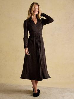 Joules Mina Leopard Print Jersey Dress, Black/Multi, Black/Multi