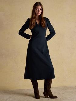 Joules Ponte Polo Zip Midi Dress, Navy, Navy