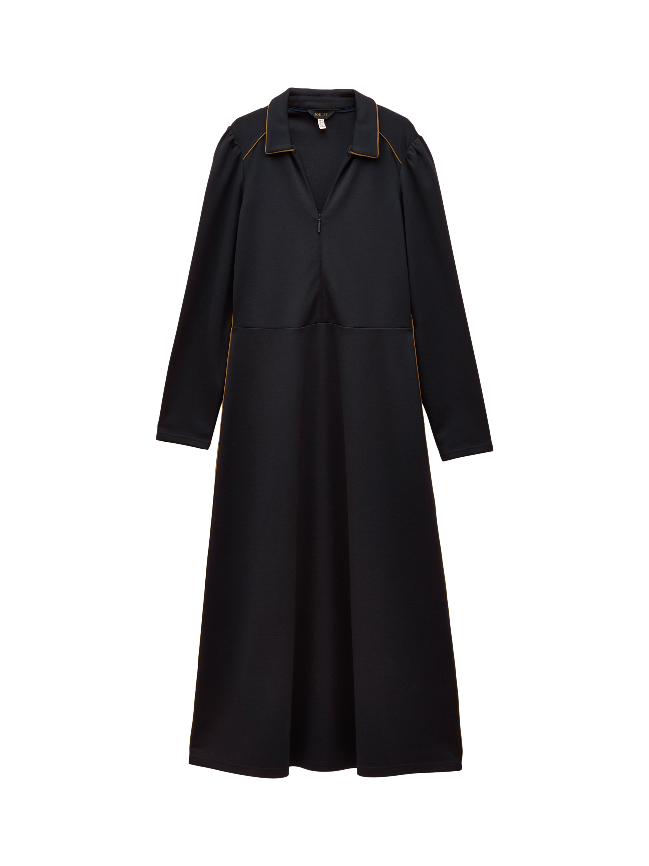 Product image 5 of 5, which shows Joules Ponte Polo Zip Midi Dress, Navy, 6