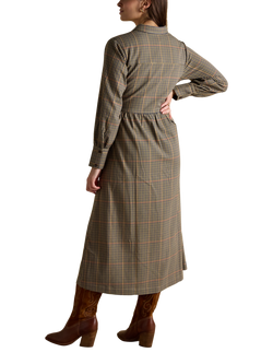 Joules Rampling Check Midi Dress, Multi - view 2, Multi